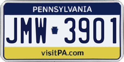 PA license plate JMW3901