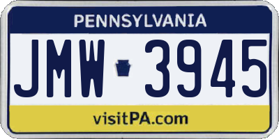 PA license plate JMW3945
