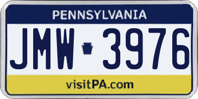 PA license plate JMW3976