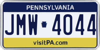 PA license plate JMW4044