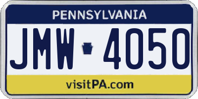 PA license plate JMW4050