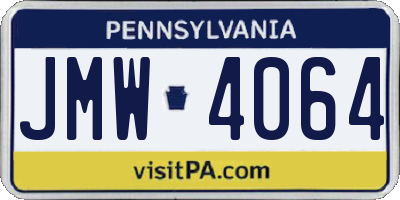 PA license plate JMW4064
