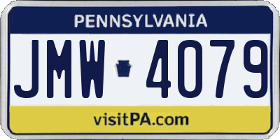 PA license plate JMW4079