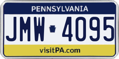PA license plate JMW4095