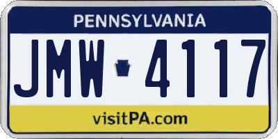 PA license plate JMW4117
