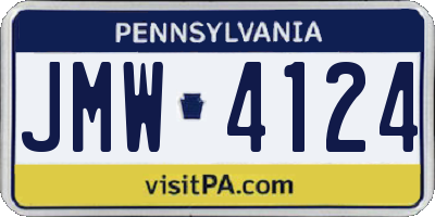 PA license plate JMW4124