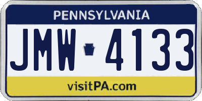 PA license plate JMW4133