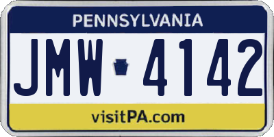 PA license plate JMW4142