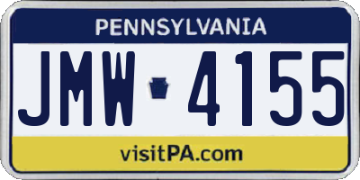 PA license plate JMW4155