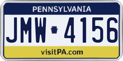 PA license plate JMW4156