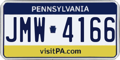 PA license plate JMW4166