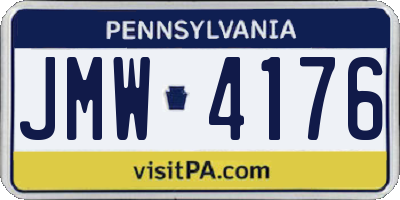 PA license plate JMW4176