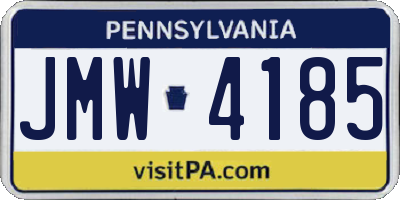 PA license plate JMW4185