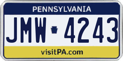 PA license plate JMW4243