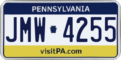 PA license plate JMW4255