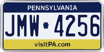 PA license plate JMW4256