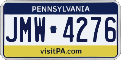 PA license plate JMW4276
