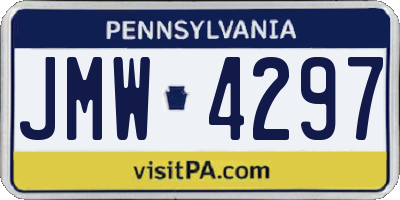 PA license plate JMW4297