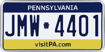 PA license plate JMW4401