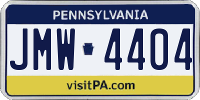 PA license plate JMW4404