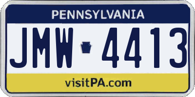 PA license plate JMW4413