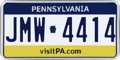PA license plate JMW4414