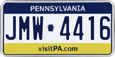 PA license plate JMW4416