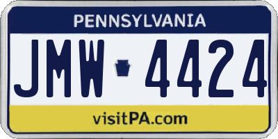 PA license plate JMW4424