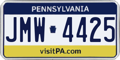 PA license plate JMW4425