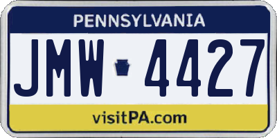 PA license plate JMW4427
