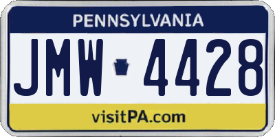 PA license plate JMW4428