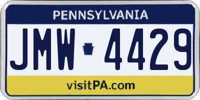 PA license plate JMW4429