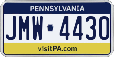 PA license plate JMW4430