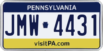 PA license plate JMW4431