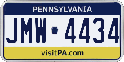 PA license plate JMW4434