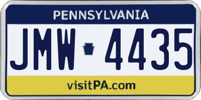PA license plate JMW4435