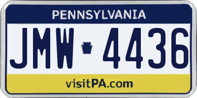 PA license plate JMW4436