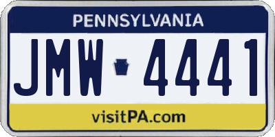 PA license plate JMW4441