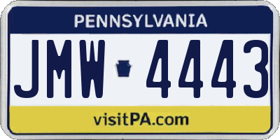 PA license plate JMW4443