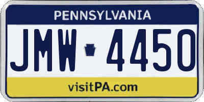 PA license plate JMW4450