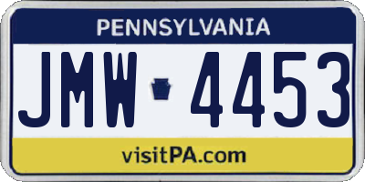 PA license plate JMW4453