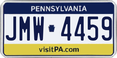 PA license plate JMW4459