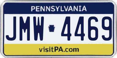 PA license plate JMW4469