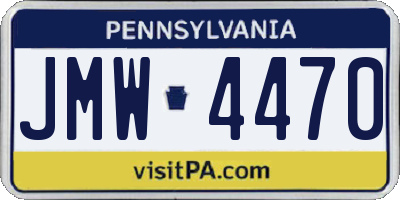 PA license plate JMW4470