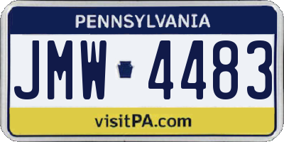 PA license plate JMW4483