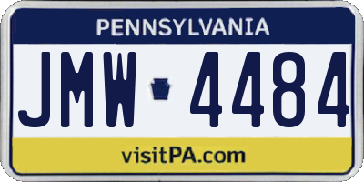 PA license plate JMW4484