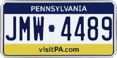 PA license plate JMW4489
