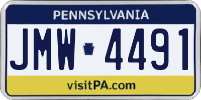 PA license plate JMW4491