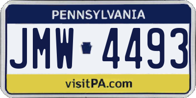 PA license plate JMW4493