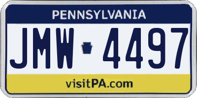 PA license plate JMW4497